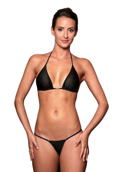Palm Beach | Micro string bikini transparent tulle noir