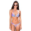 Divino | Maillot de bain string bikini léopard violet orange bleu rose